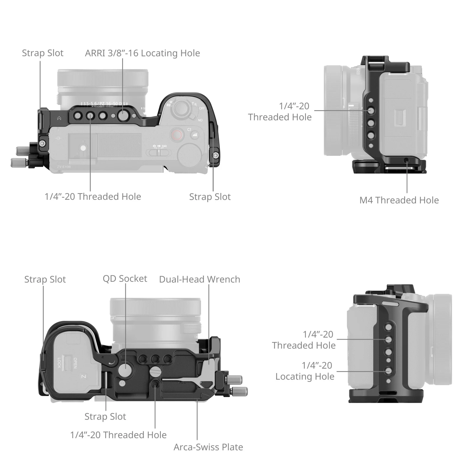 Sony Camera Zv-E10 - Smallrig HawkLock Kit gabbia a sgancio