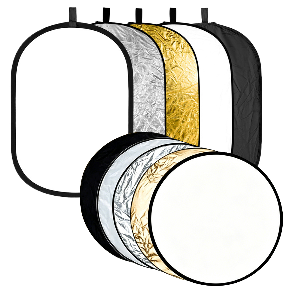 Photography Lighting For Outdoors - Riflettore Ovale Pieghevole 5-in-1 da 60/80/110CM