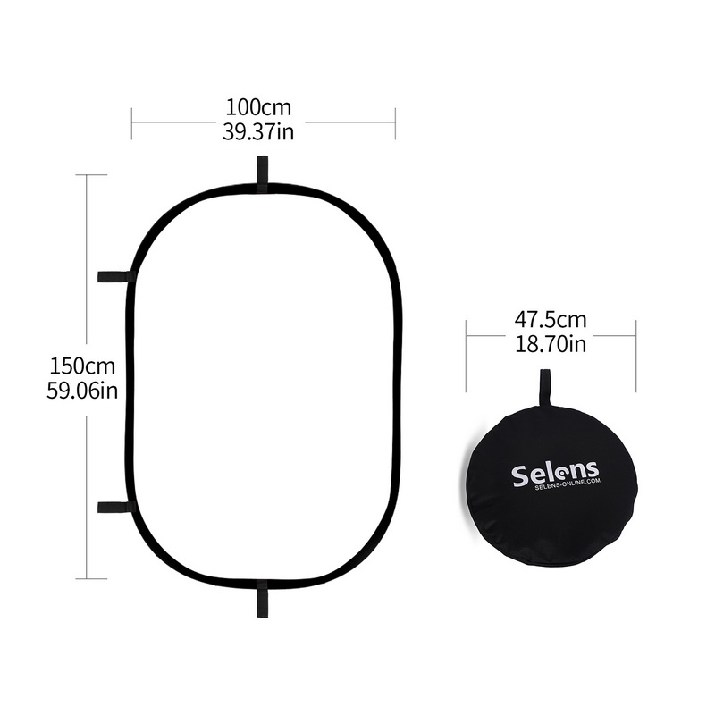Video Light Panel Led - 100X150 CM Pieghevole Ovale Riflettore Luce